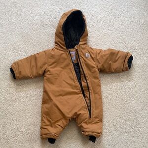 Carhartt Toddler Insulated Hooded One-Piece in Brown with Black Lining